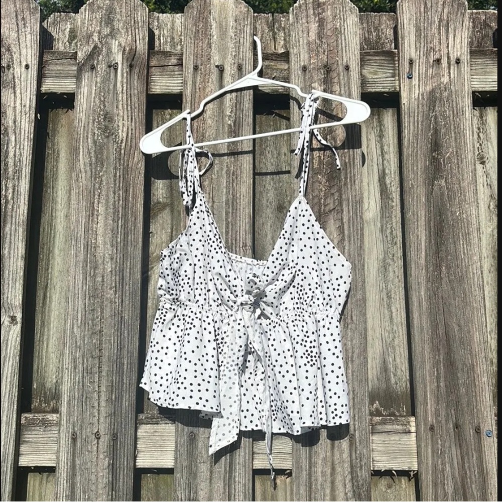 SHEIN White Camisole with Black Dots